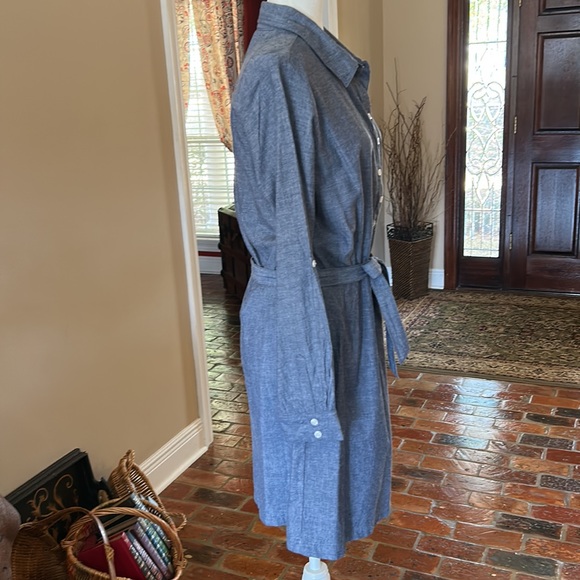 Chambray button front Dress szM - Picture 6 of 15